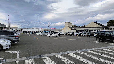 トイレ棟と美術館の間にある普通車エリア。トイレも近いですし、車中泊するなら第一候補になりそうです。